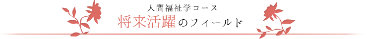 人間福祉学コース　将来活躍のフィールド