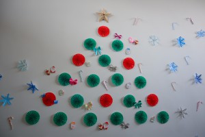 折り紙で作ったクリスマスツリー